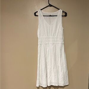 Nicole Miller New York Dress Sleeveless White Eyelet Cotton  S Beach Vacation
